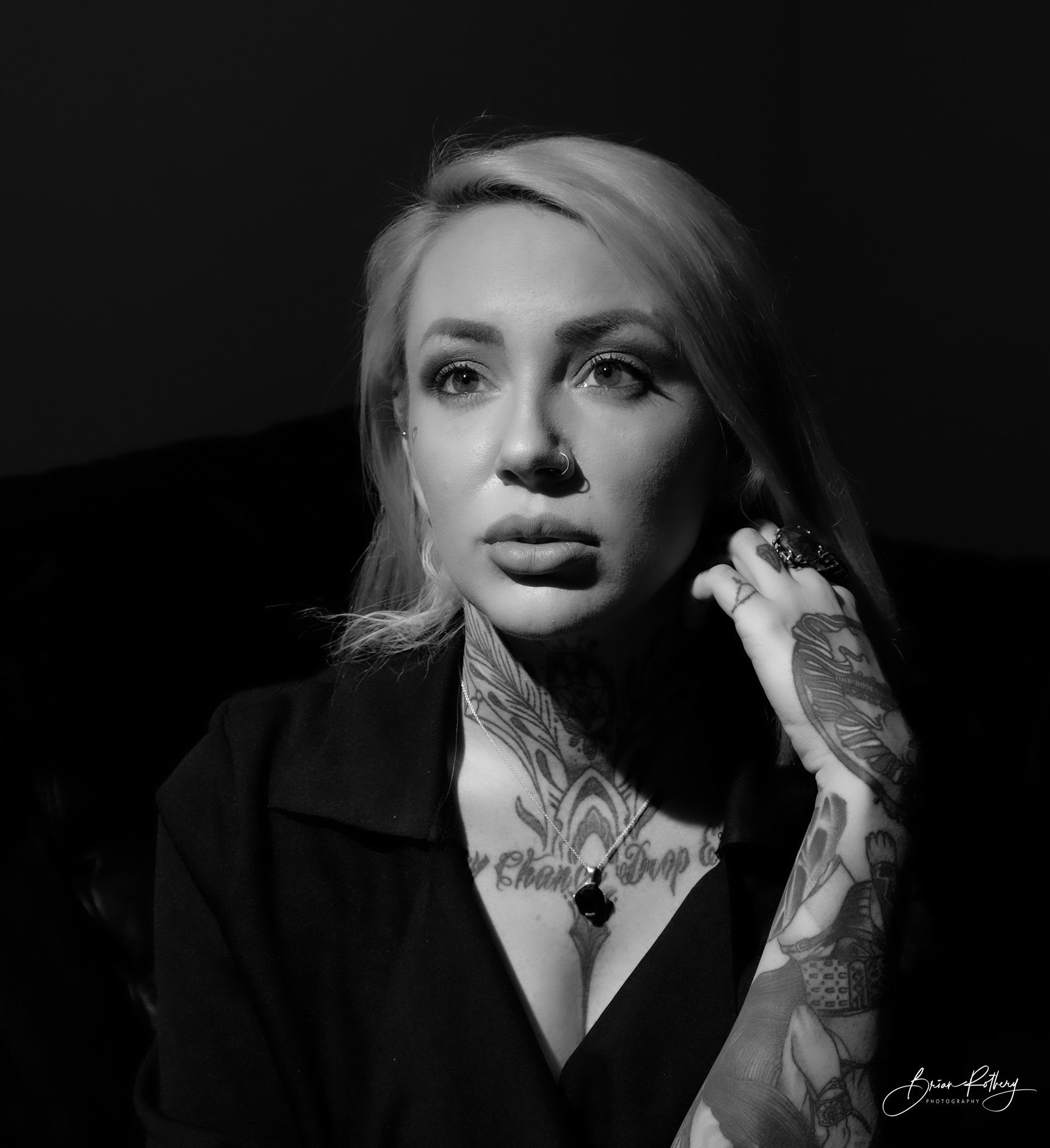 Nicole black and white Hollywood style portrait