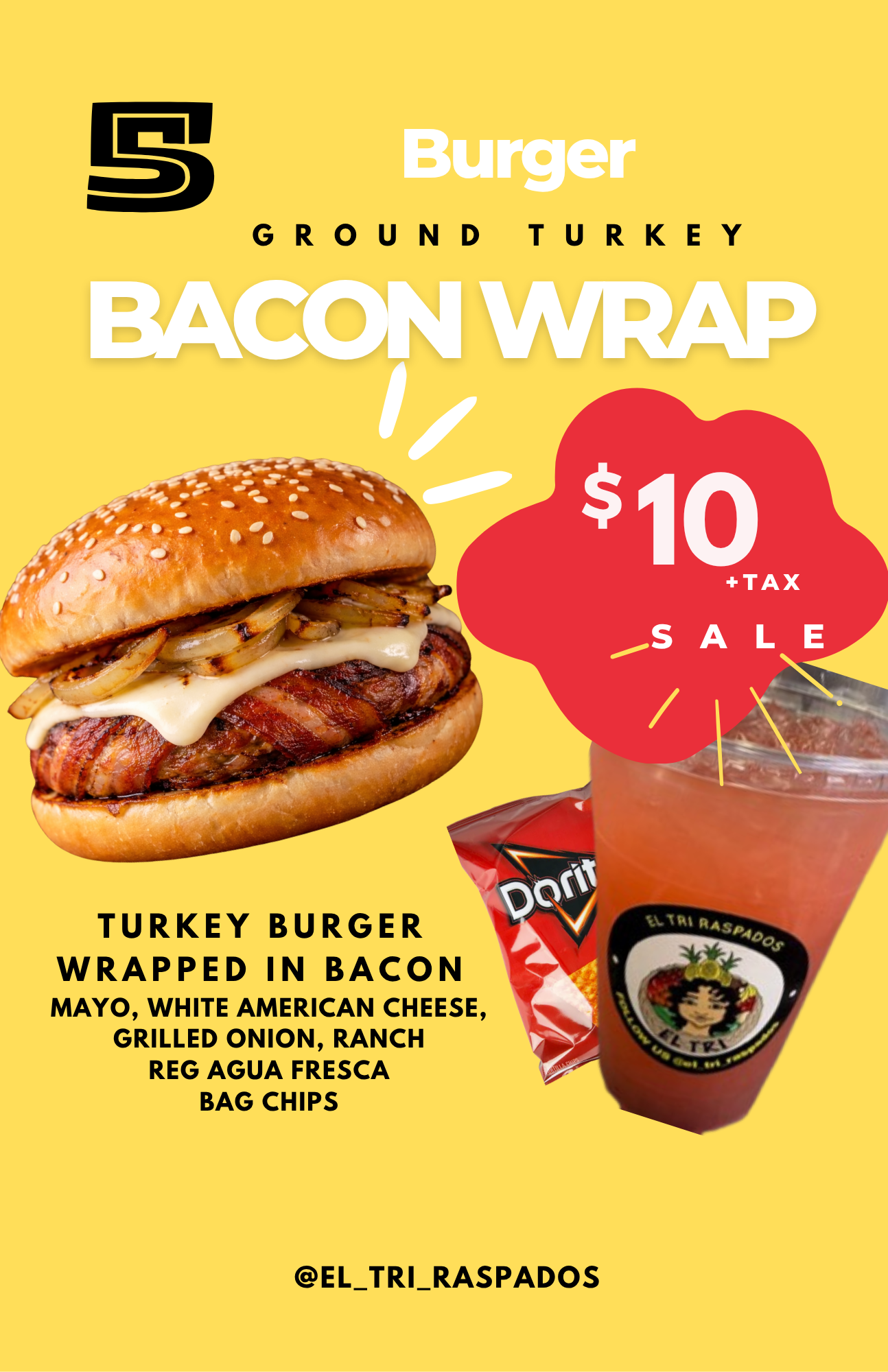 Turkey Bacon Burger Meal