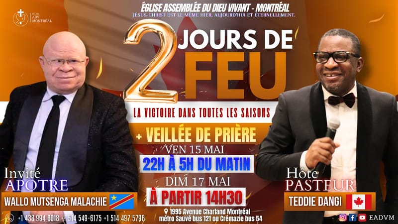 2 JOURS DE FEU avec l'apôtre Wallo Mutsenga Malachie 🇨🇩