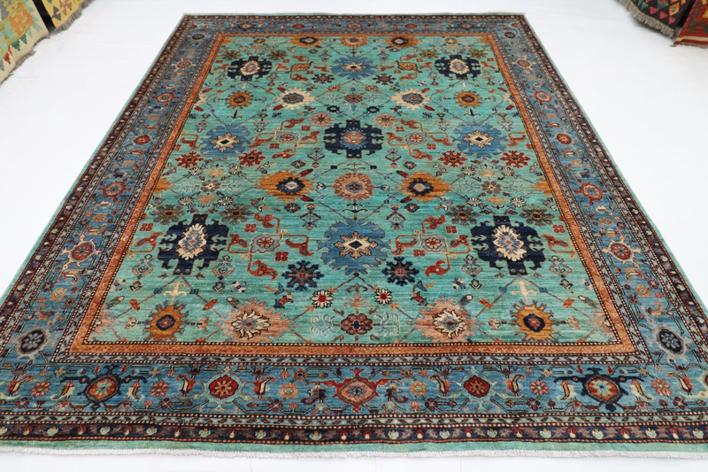 8x10 ft Oriental Area Rug Afghan Hand Knotted Veg Dye Wool Living...