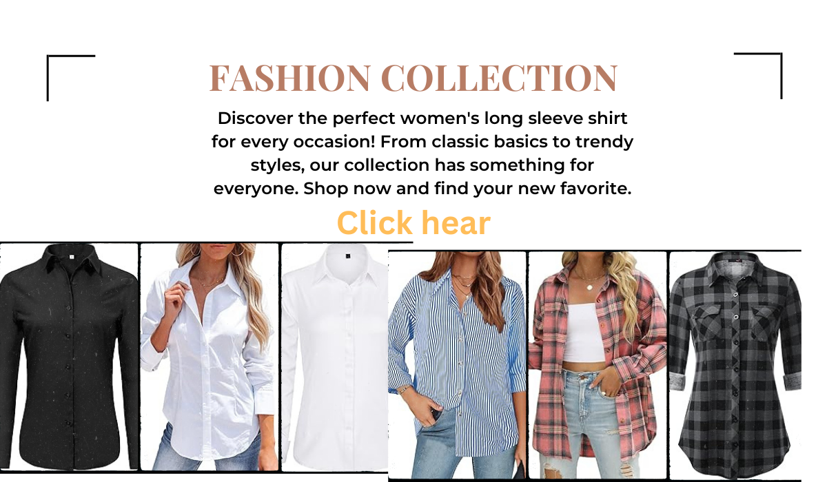  A collection of women's long sleeve shirts in various styles and colors.