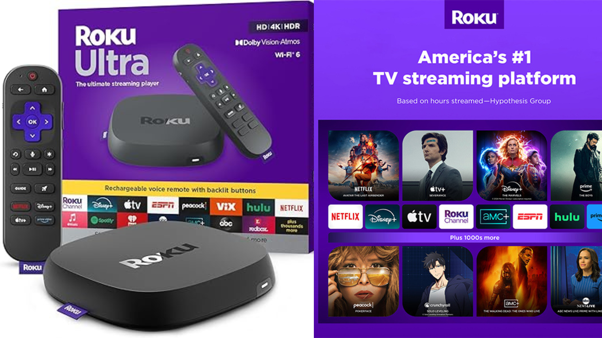 Close-up of the Roku Ultra streaming device showcasing its sleek design and advanced features, perfect for streaming 4K HDR content.