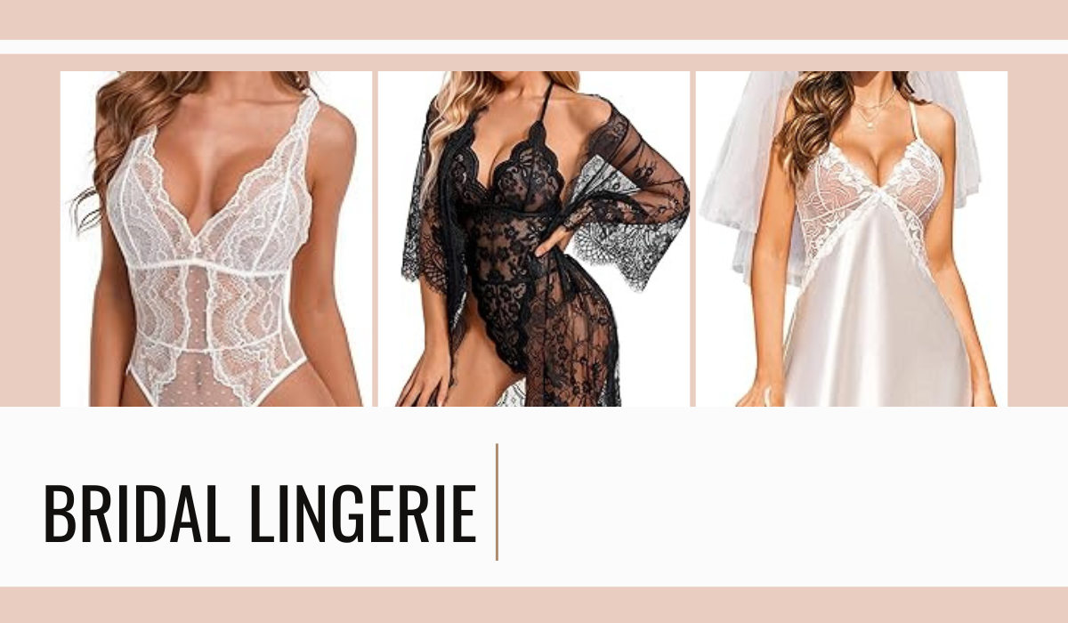  3 models wearing most popular bridal lingerie looking radiant on wedding day.