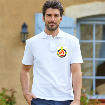 Polo piqué blanc, F ou H