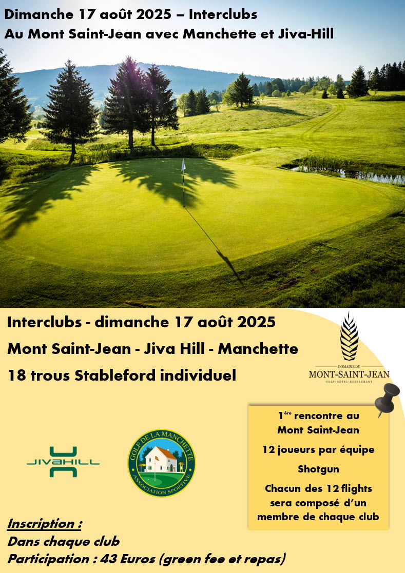 Interclub au Golf de Mont-Saint-Jean