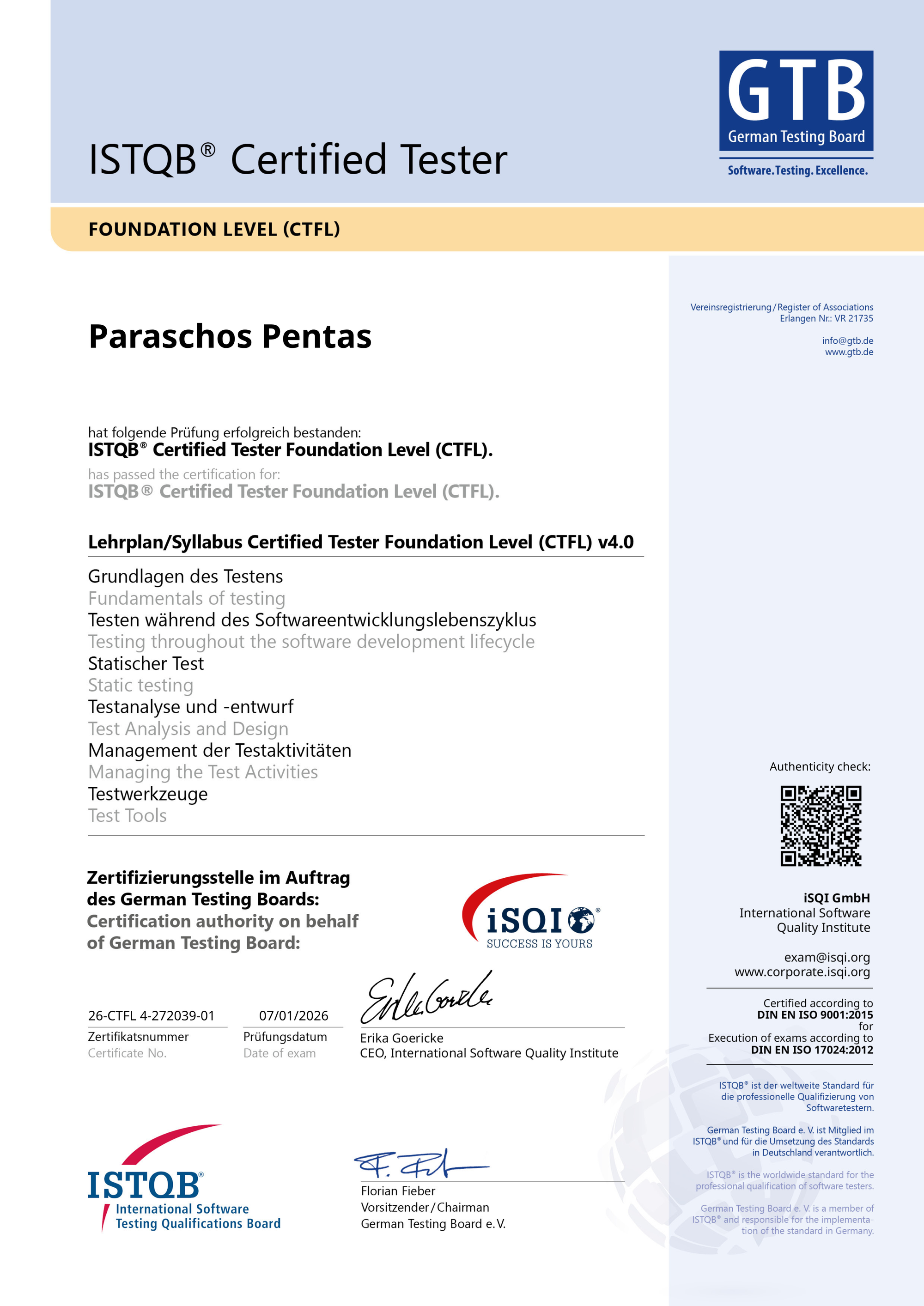 ISTQB® Certified Tester Foundation Level (CTFL)