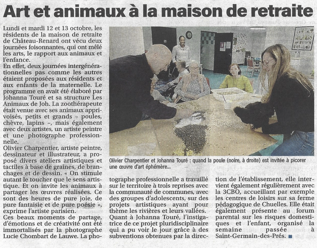 un autre article du 14/10/2026 pour le projet Culture & Santé