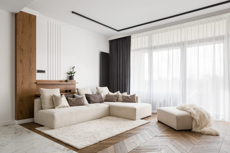 12 cách bố trí sofa góc giúp phòng khách chung cư 70m2 đến 100m2 rộng và sang hơn