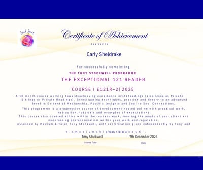 Registered Medium, Spiritual Healer, Reiki Teacher and Crystal healer  image