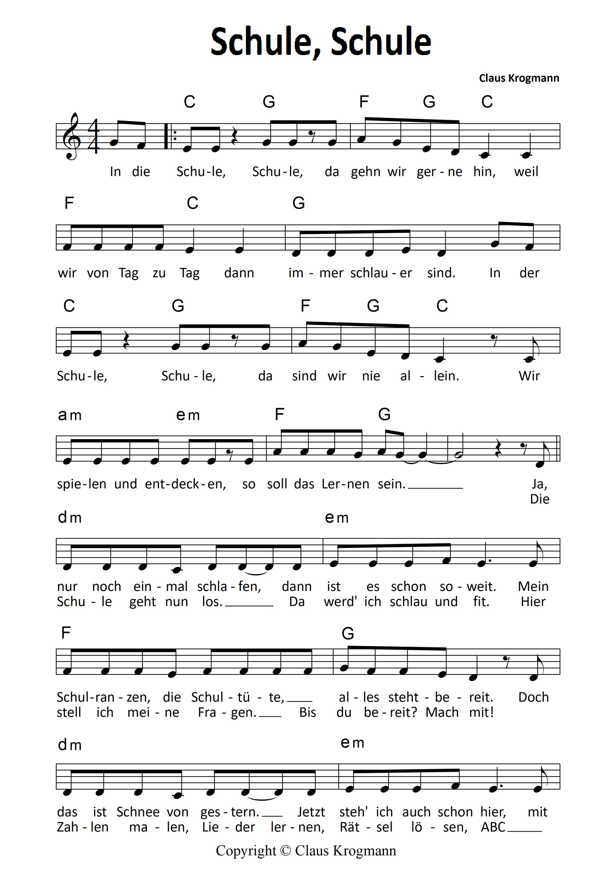 Lied: Schule, Schule!