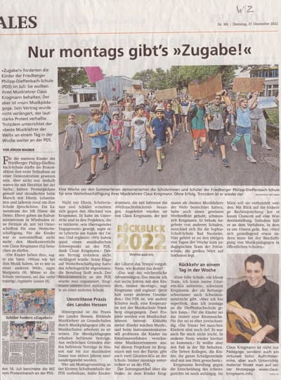 Nur montags gibt's "Zugabe"