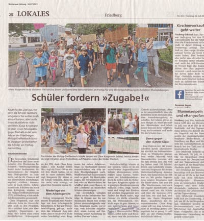 Schüler fordern "Zugabe!"