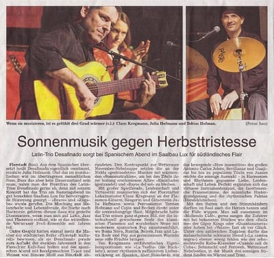 Sonnenmusik gegen Herbsttristesse