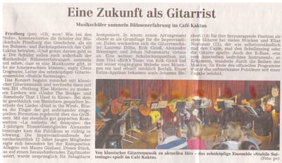 Eine Zukunft als Gitarrist