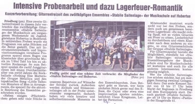 Intensive Probenarbeit und dazu Lagerfeuerromantik