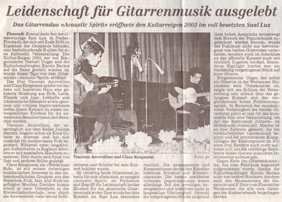 Leidenschaft für Gitarrenmusik ausgelebt