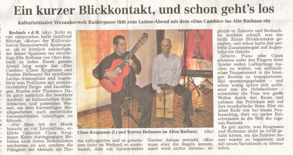 Ein kurzer Blickkontakt und schon geht's los