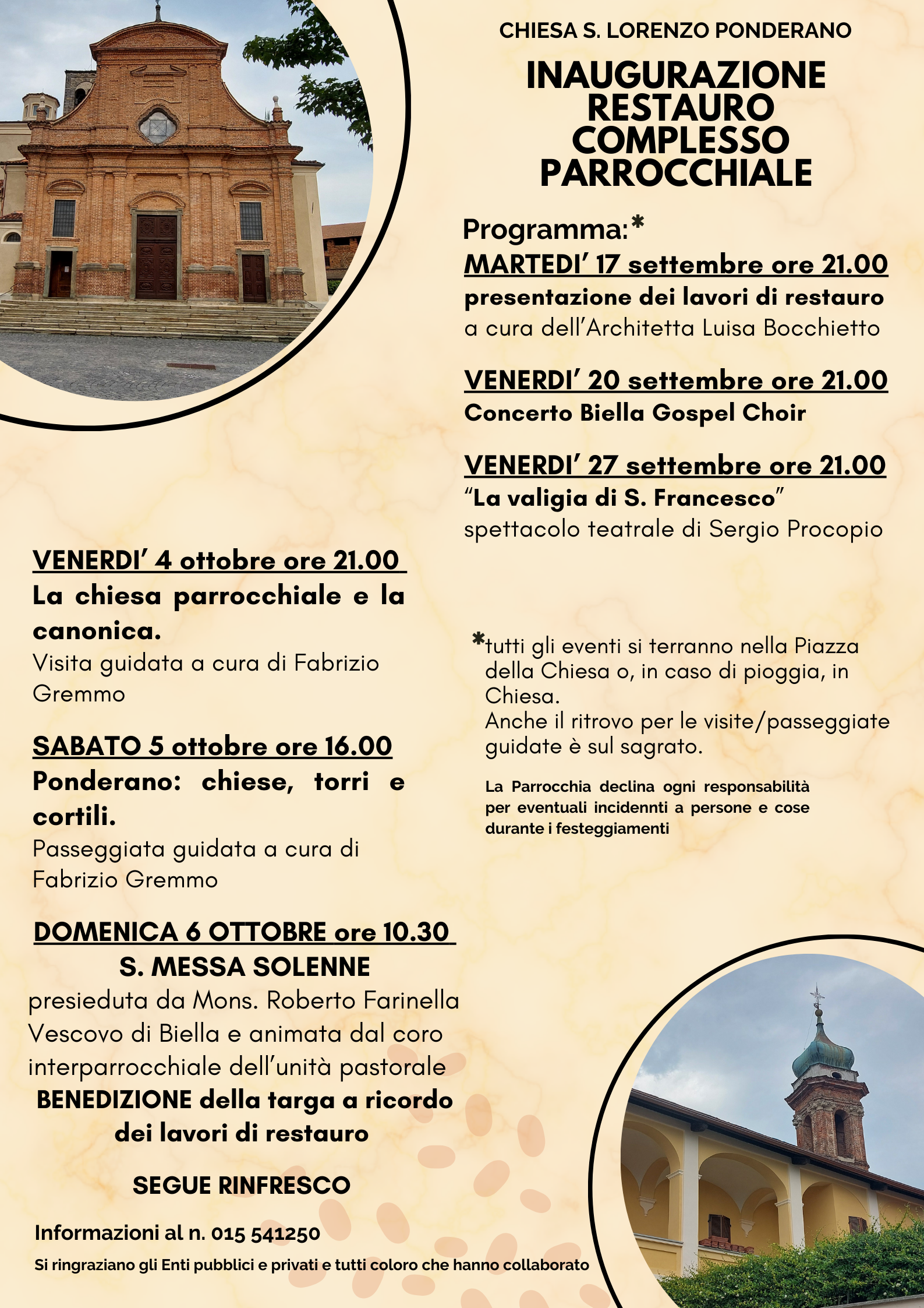 Domenica 6 ottobre ore 10.30 S. Messa di inaugurazione