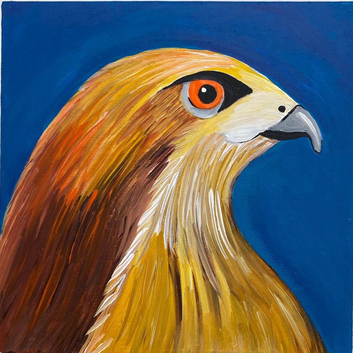 Hawk on Blue