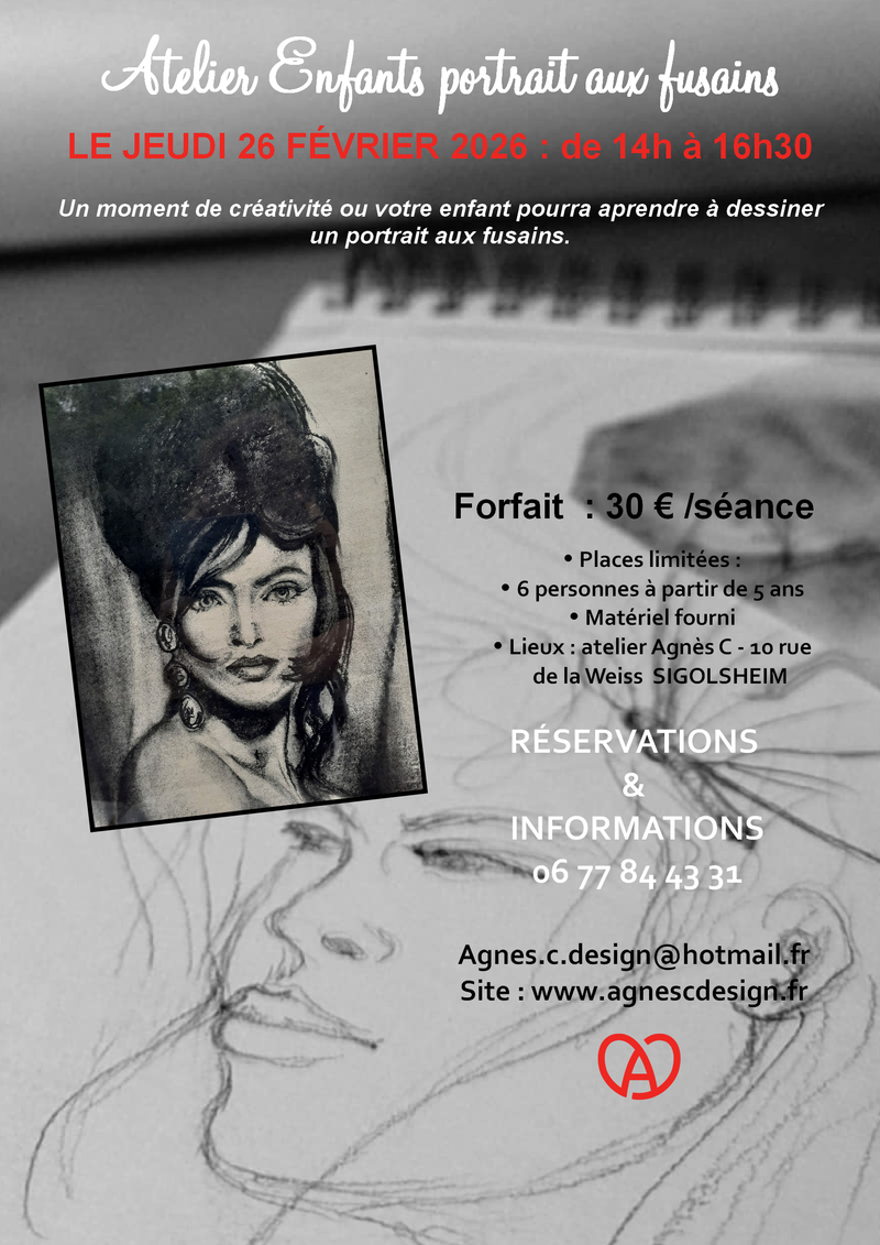 ATELIER ENFANTS DESSIN PORTRAIT FEVRIER
