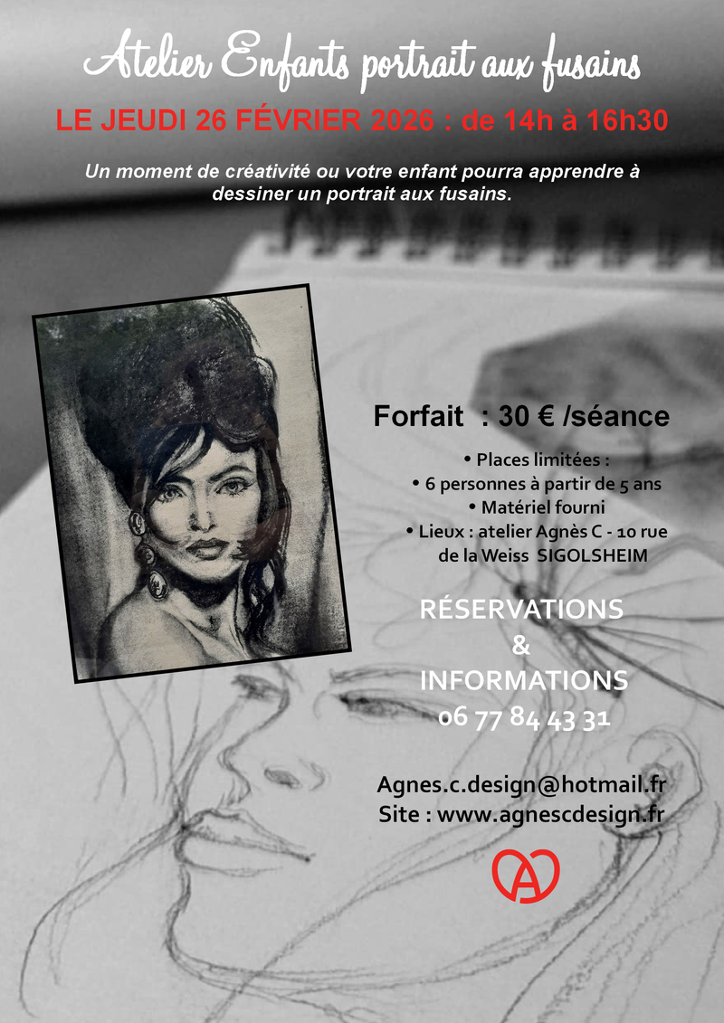 ATELIER ENFANTS DESSIN PORTRAIT FEVRIER