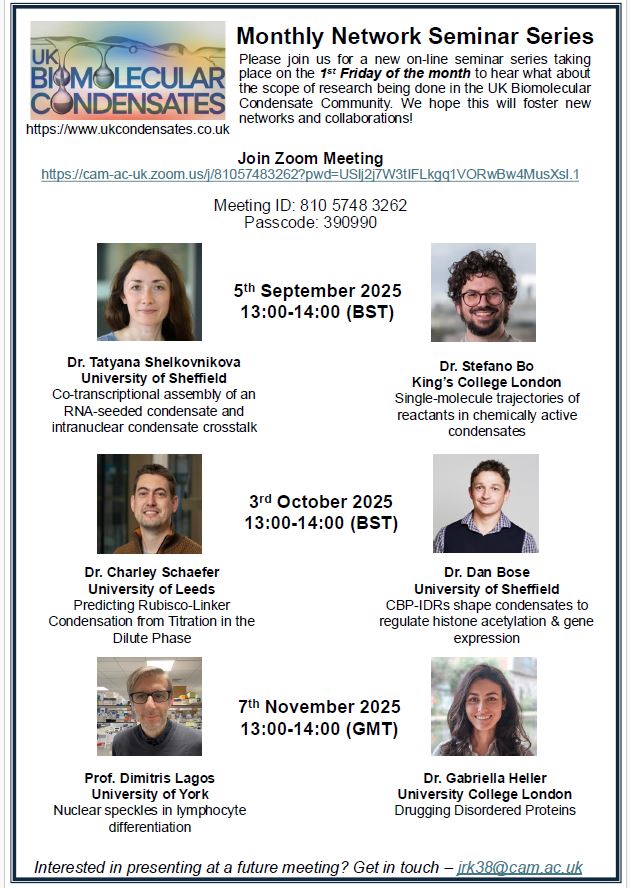 UK condensate network seminar series