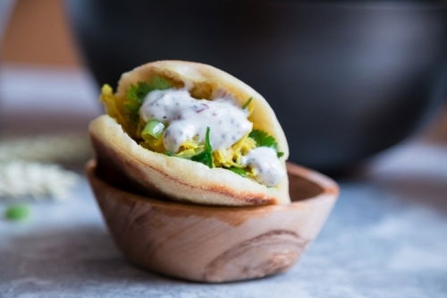 Batbout + quick chicken tagine filling
