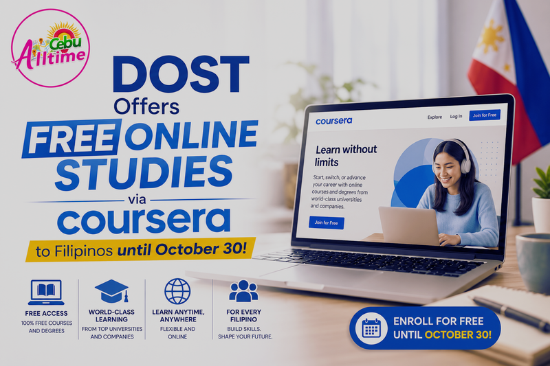 DOST Offers Free Online Studies via Coursera to Filipinos until October 30