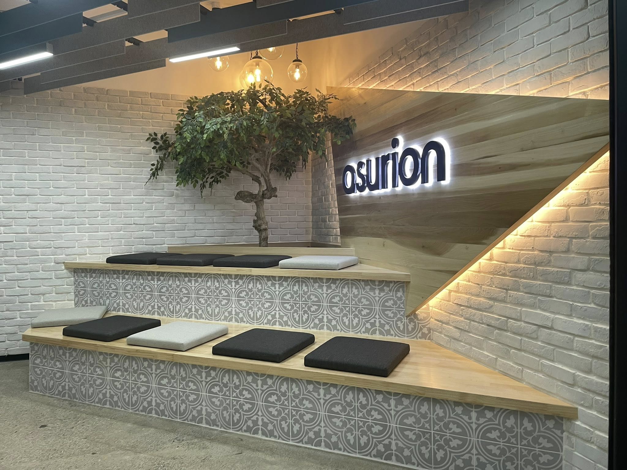 Modern office amenities and lounge facilities inside the newly opened Asurion Cebu site at Faustina Center