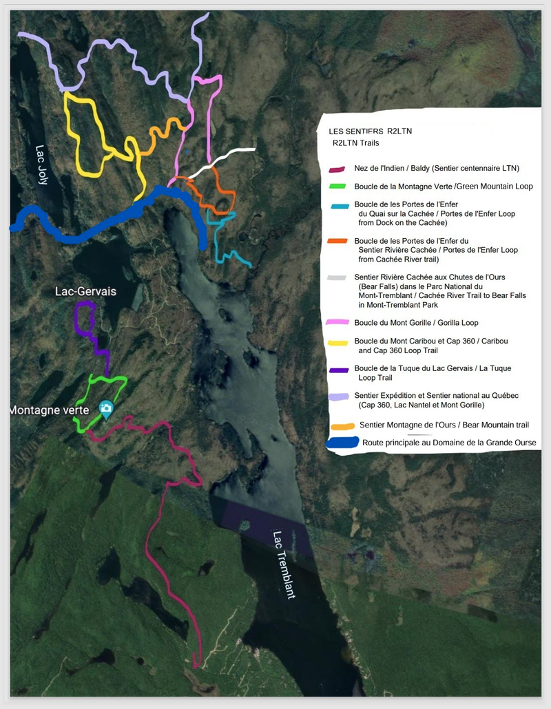 Carte sommaire des sentiers