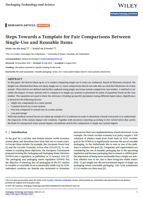 Steps Towards a Template for Fair Comparisons Between Single-Use and Reusable Items