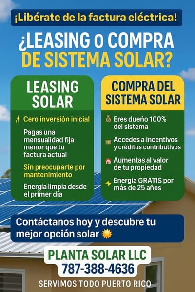 Cual es tu mejor Opcion, Compra o renta de servicio Energía Solar.
