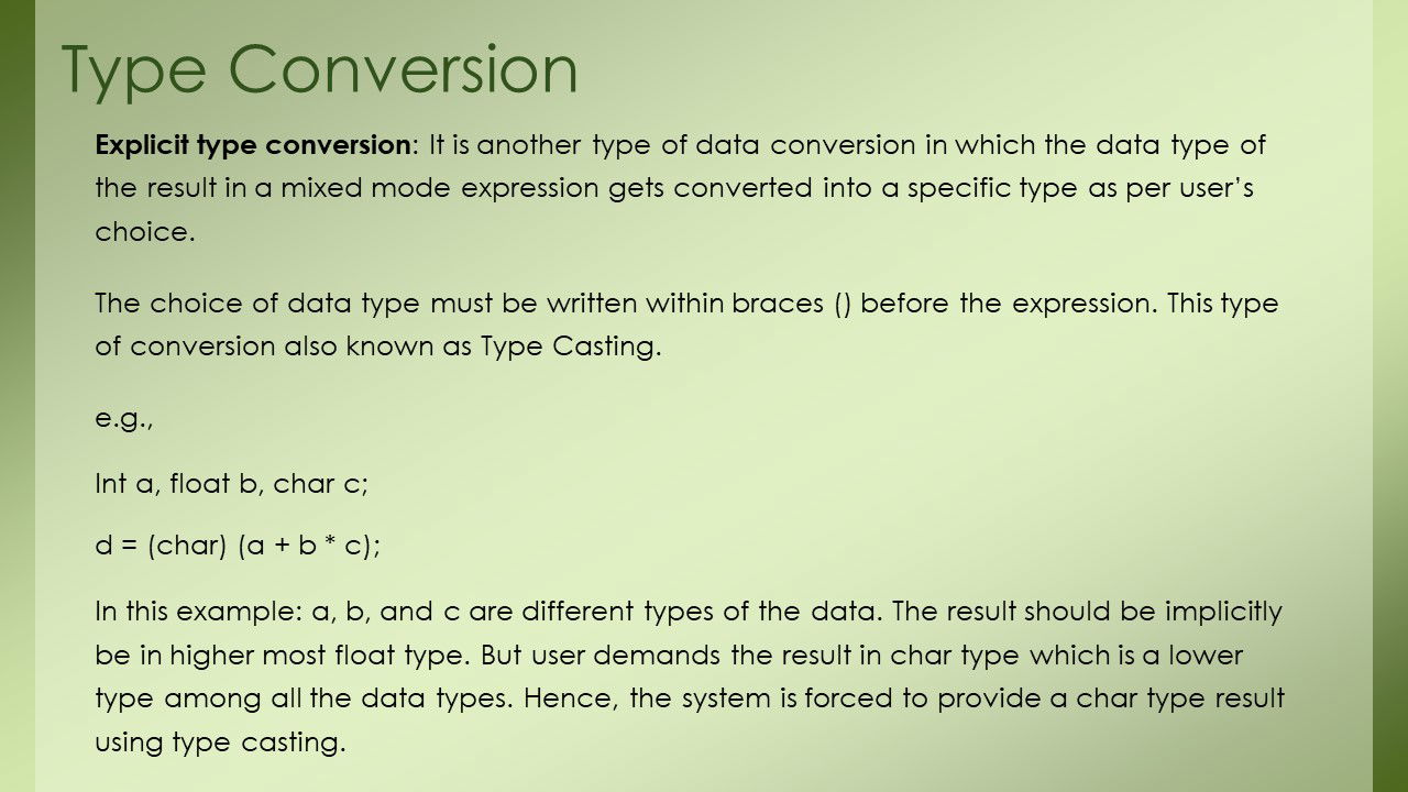 Type Conversion