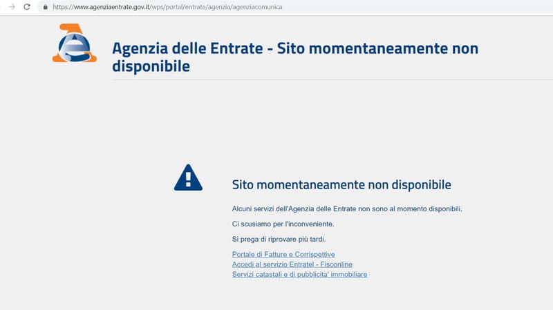 16 MAGGIO SITO ADE IN DOWN: IN ARRIVO LA PROROGA DELLE SCADENZE