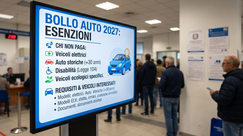 Bollo auto 2027: chi non dovrà pagarlo, requisiti e veicoli interessati