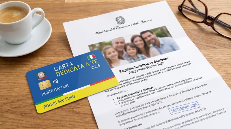 Carta Dedicata a Te 2026: bonus da 500 euro, requisiti, beneficiari e scadenze