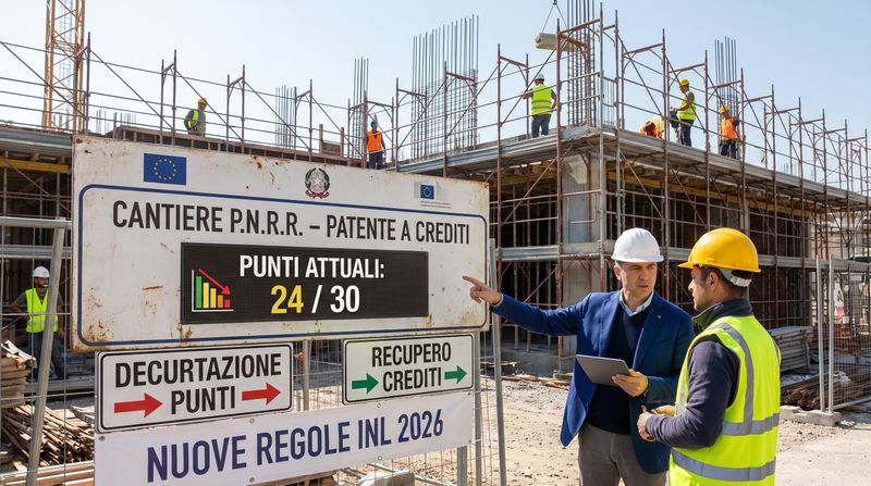 Patente a crediti nei cantieri: decurtazione, recupero e nuove regole INL 2026