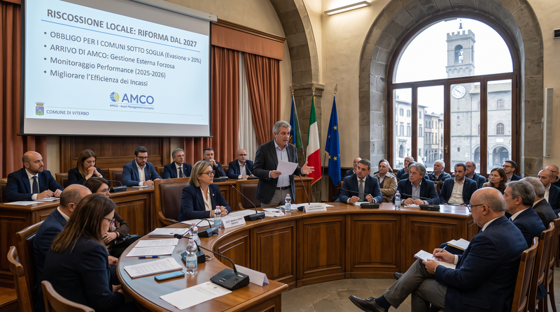 Riscossione locale, dal 2027 arriva AMCO: obbligo per i Comuni che non incassano abbastanza