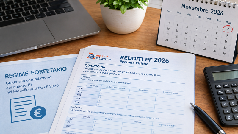 Regime forfettario, quadro RS nel Redditi PF 2026: dati da indicare e scadenza del 2 novembre