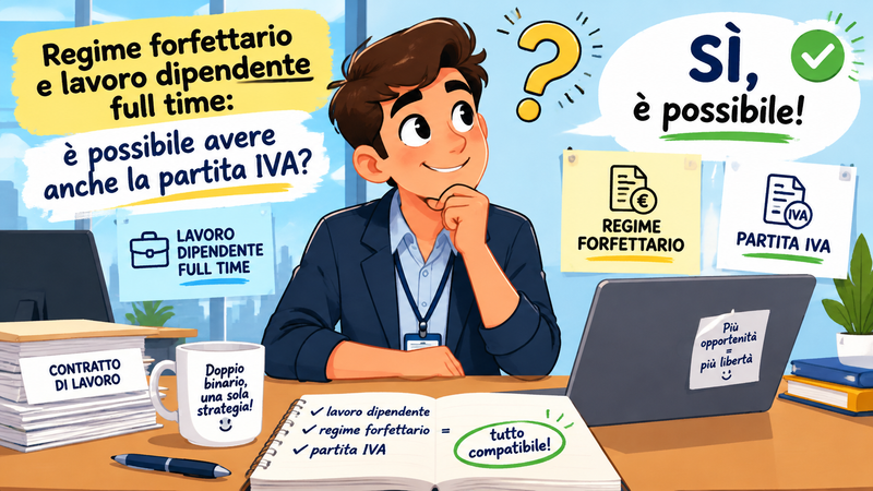 Regime forfettario e lavoro dipendente full time: è possibile avere anche la partita IVA?