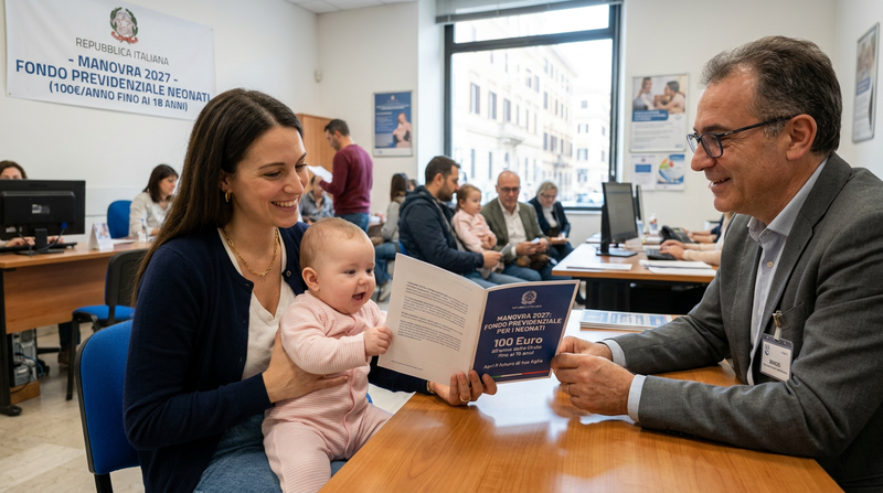 Manovra 2027, fondo previdenziale per i neonati: 100 euro all’anno dallo Stato fino ai 18 anni