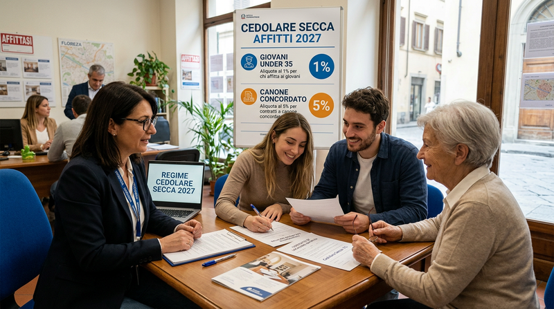 Cedolare secca affitti 2027: aliquota all'1% per chi affitta ai giovani under 35 e al 5% per il canone concordato