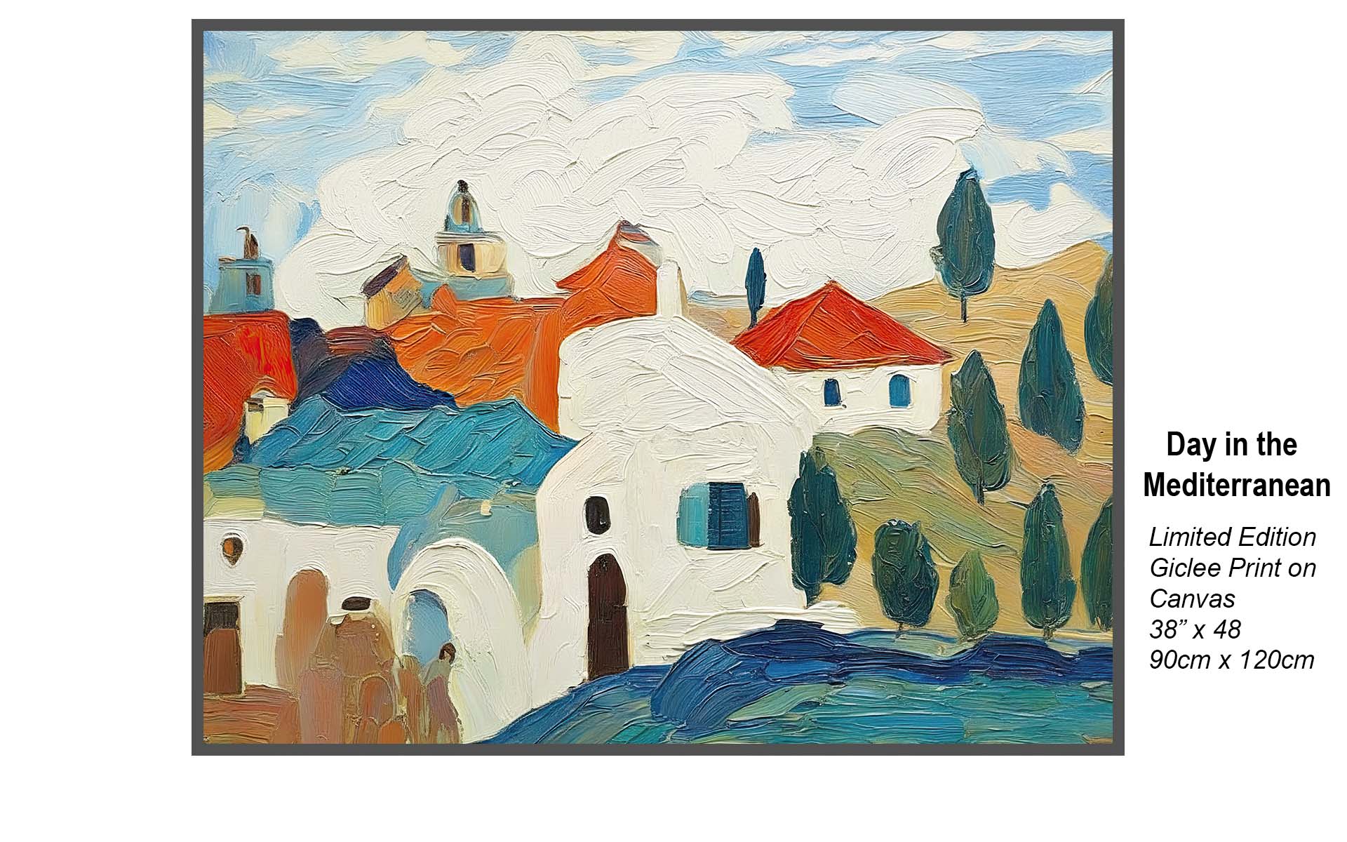 Day in the Mediterranean | Vibrant Impasto Coastal Cityscape Art