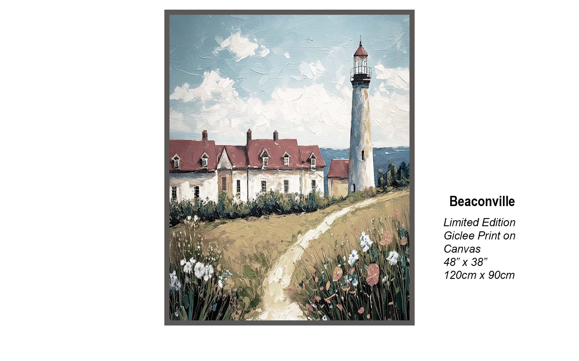 Beaconville – Coastal Lighthouse Landscape | Limited Edition Giclée Canvas Art