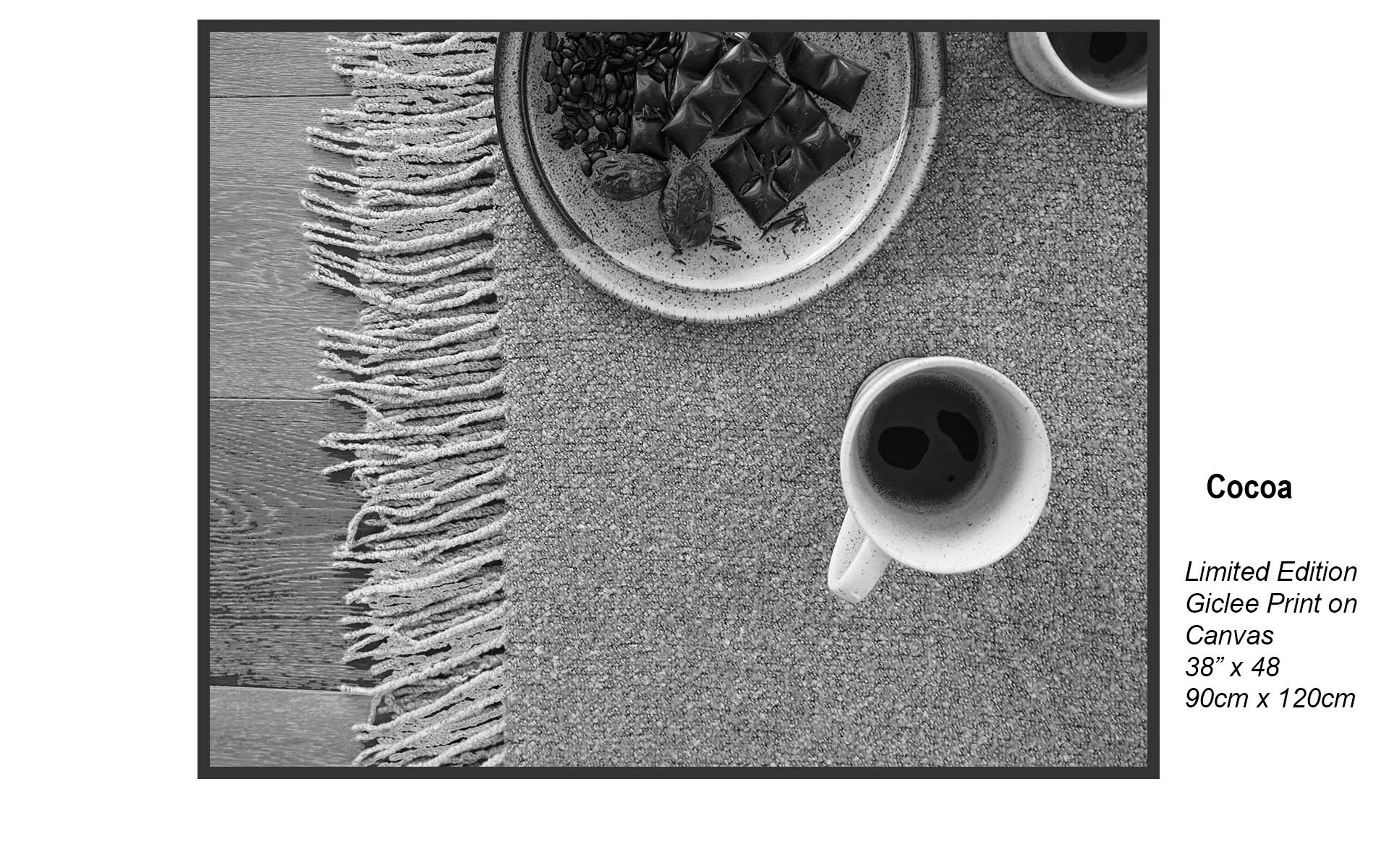 Cocoa – Black & White Coffee and Chocolate Still Life | Limited Edition Giclée Canvas Art