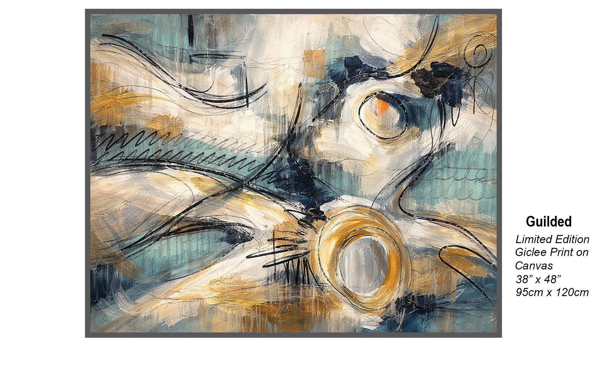 Guilded – Contemporary Abstract with Gold Accents | Limited Edition Giclée Canvas Art