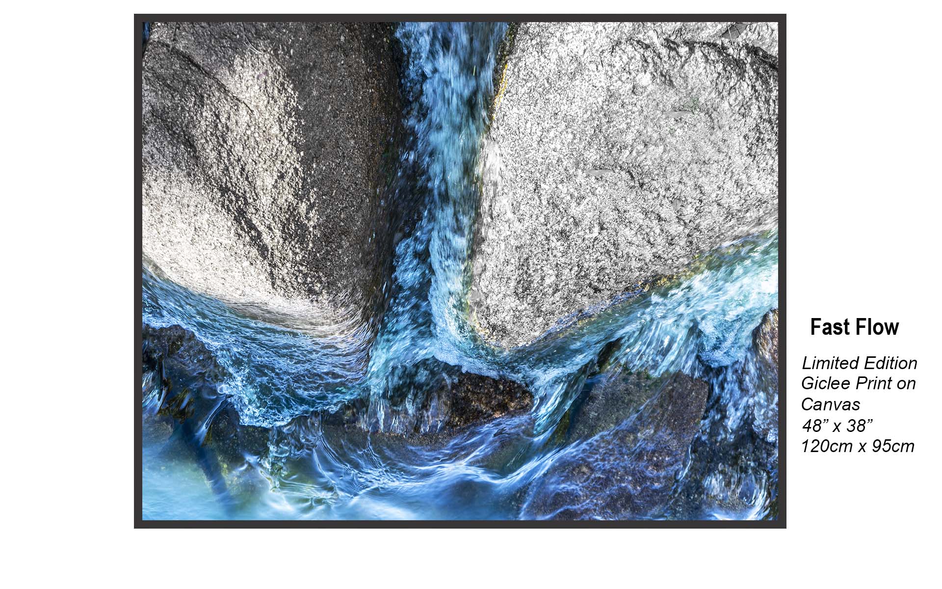 Fast Flow – Dynamic River Abstract Landscape Giclée Canvas Print
