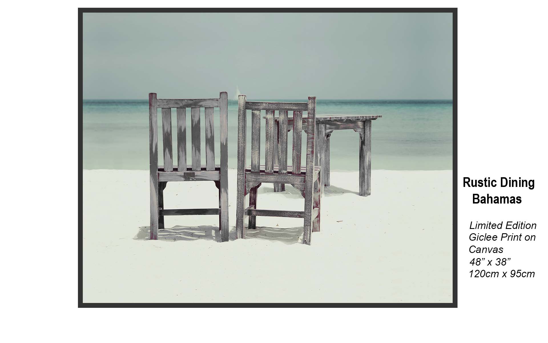 Rustic Dining Bahamas – Serene Coastal Beach Art Giclée Print