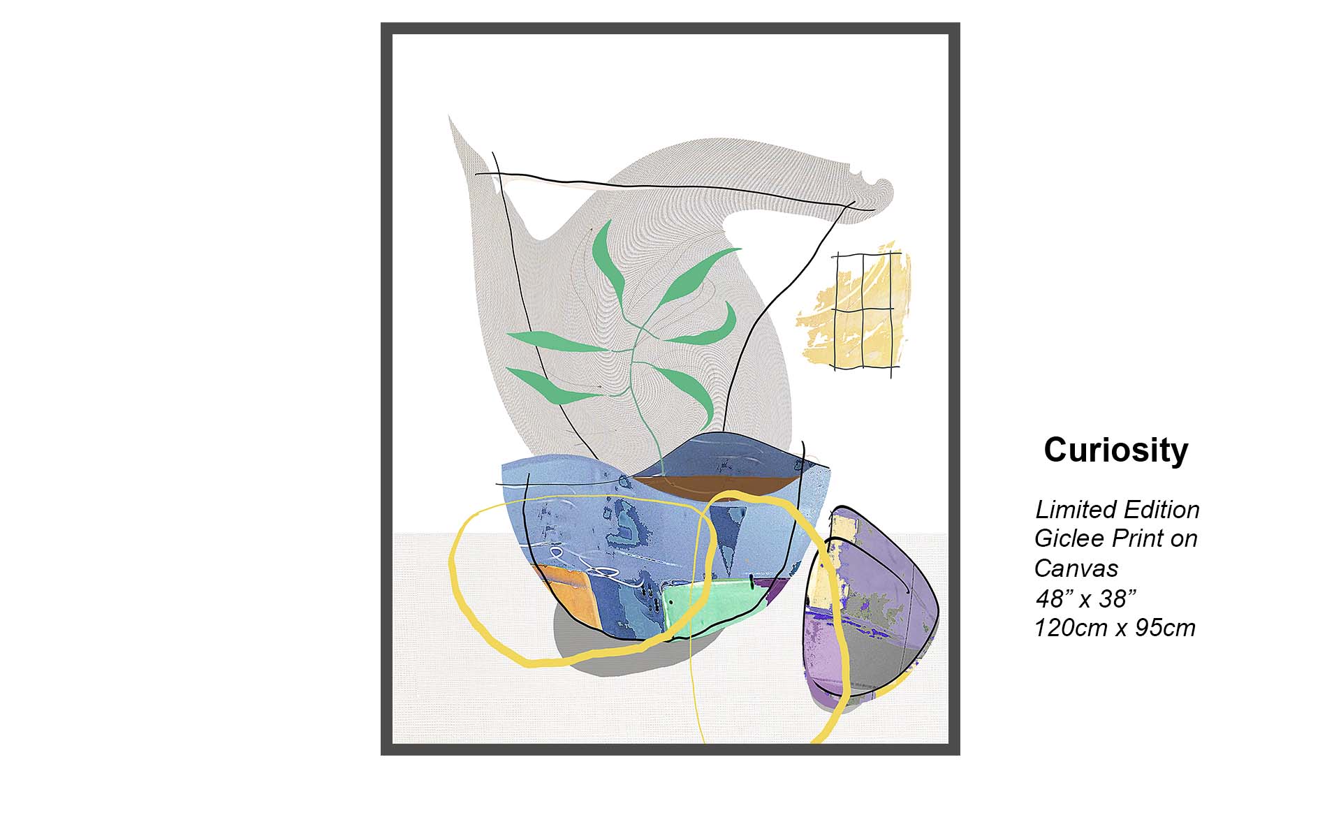 Curiosity – Modern Abstract Botanical Still Life Giclée Canvas Print