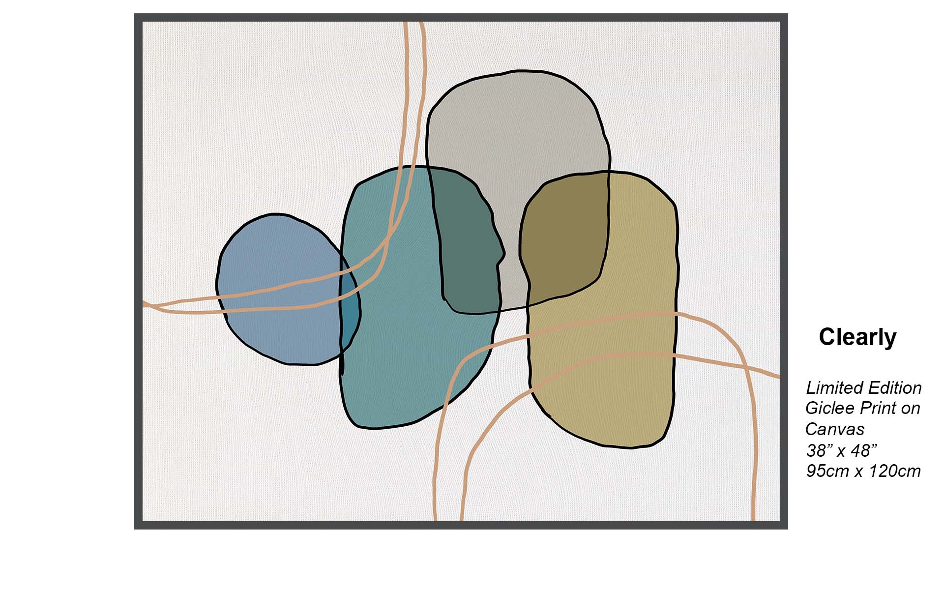 Clearly – Minimalist Modern Abstract Line Art Giclée Canvas Print